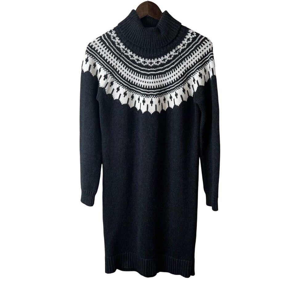Lauren‎ Ralph Lauren Womens Fair Isle Turtleneck Sweater Dress Size M